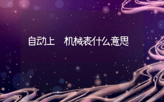 自动上链机械表什么意思