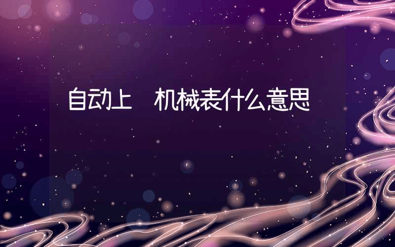 自动上链机械表什么意思-第1张图片-王尘宇 自动上链机械表什么意思-第1张图片-王尘宇